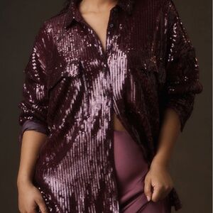 Sequin button down shirt from Anthro!